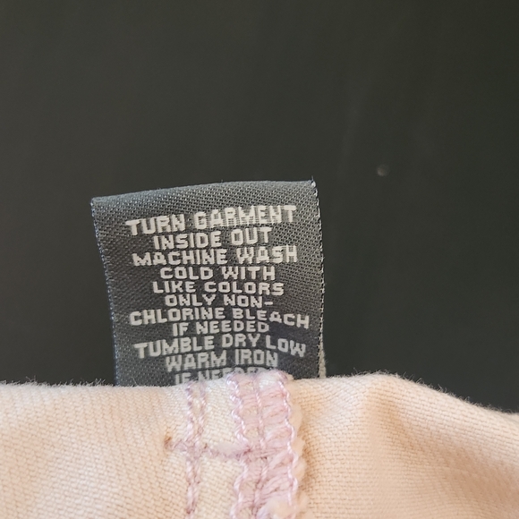 Kate & Mallory Pink Cropped Jeans with Ruffle Hem Size 8 Pink Denim - Picture 9 of 10